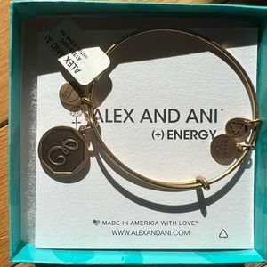 Gold “E” Alex and Ani bracelet NWT